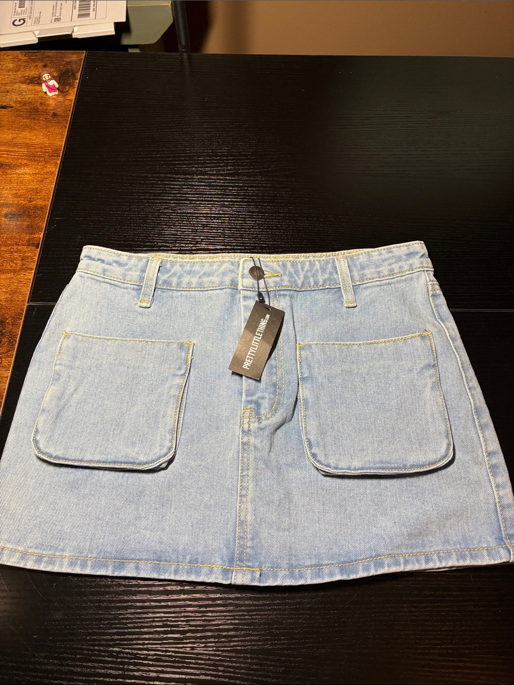 PrettyLittleThing Light Blue Denim Mini Skirt